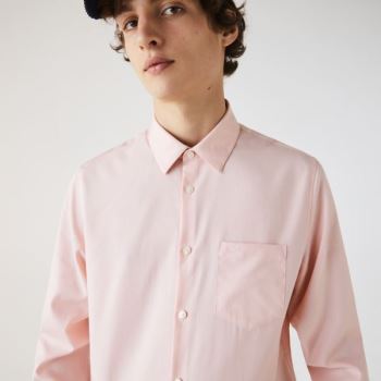 Lacoste Regular Fit Cotton Poplin Shirt Pánské - Šortky Světle Růžové | CZ-Ja87V5